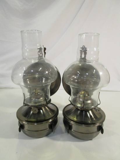 Lot of 2 Vintage Kaadan Wall Kerosene Lamps