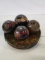Metal Tray w/ 4 Decorative Glass Balls