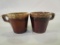 Pair of Vintage Hull Brown Drip Beverage Mugs