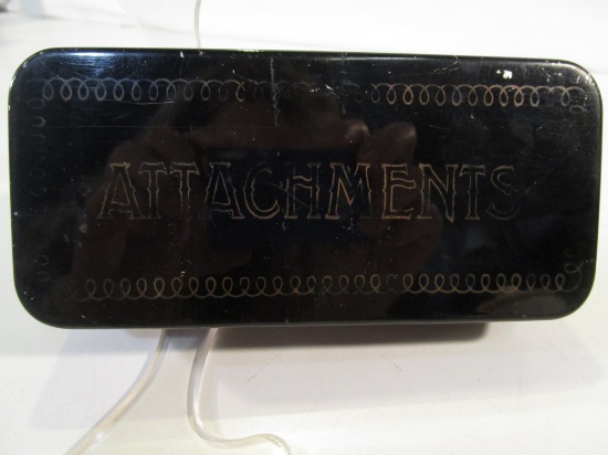 Vintage Sewing Machine Attachment Metal Box