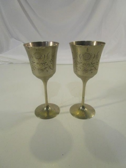 Lot of 2 German Silver Goblets