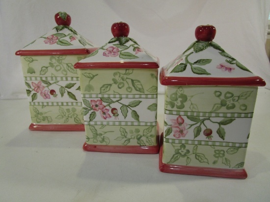 Capriware Set of 3 Hand Painted Canisters
