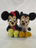 Lot of 2 Vintage Stuffed Minnie & Mickey Mouse