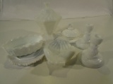 Lot of 7 Vintage Milk Glass Pieces