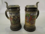 Lot of 2 Vintage Staffel Stoneware Steins