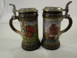 Lot of 2 Vintage Staffel Stoneware Steins