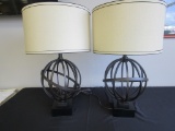 Set of 2 Metal Modern Lamps