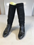 Pucci Verdi Black Leather Suede Boots Size 6.5