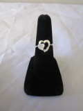 925 Silver Heart Ring Sz 6.5