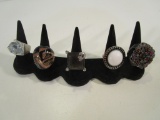 Lot of 5 Costume Jewelry Rings