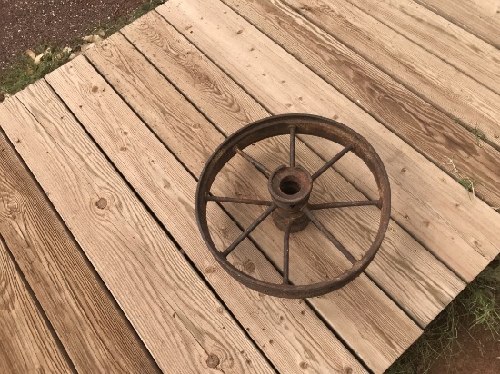 16 inch rustic metal wheel