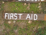 Rustic First Aid Wood Sign