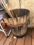 Wood barrel with contents