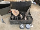 Vintage camp stove and other items