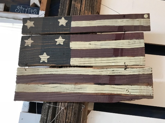 Wooden American Flag Wall Art