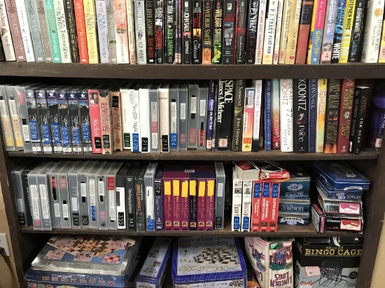2 Shelves of history learning vhs movies