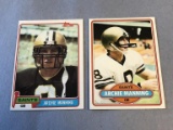 ARCHIE MANNING 1980 & 1981 Topps Football Cards