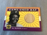 AL OLIVER 2001 UD Baseball GAME USED BAT Card