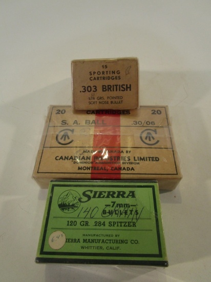 Lot of 3 Empty Vintage Bullet Boxes