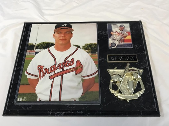 CHIPPER JONES Braves Wall Plaque with Photo & Card