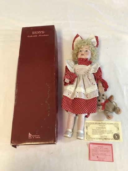 1989 Brinn's Collectible Porcelain 16" Doll