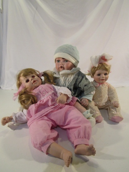 Lot of 3 Vintage Porcelain Dolls