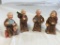 Lot of 4 Monk Figurines No Brand Name