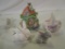 Lot of 3 Ceramic Easter Figurines & Light