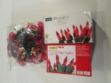 Lot of 3 Boxes of Red Christmas Lights