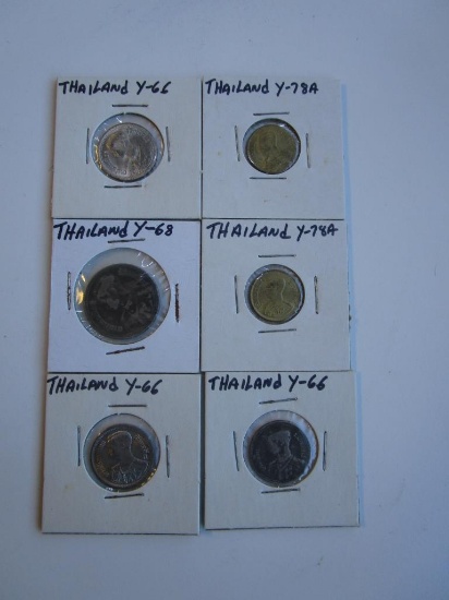 Lot of 6 VTG Thai Coins