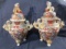 Set of 2 Matching Antique Chinese Lidded Vases