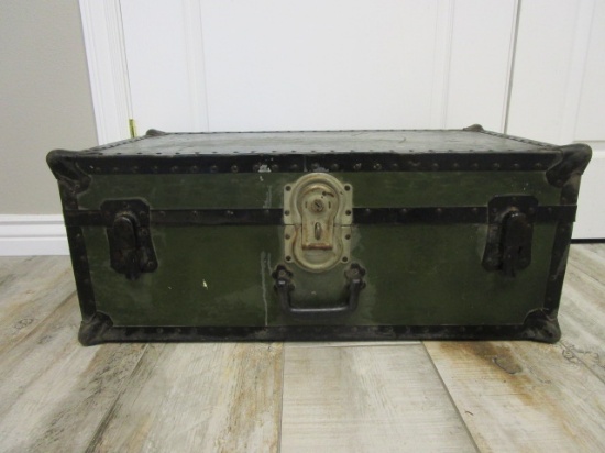 Large Vintage Metal Trunk