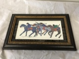 Virginia A Stroud Framed Print Pony Race Signed