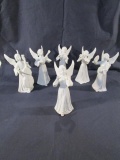 Set of 6 Vintage Ceramic Music Playing Angels
