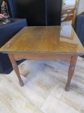 Glass Topped Vintage Wood End Table