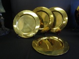Set of 4 Brass Chargers