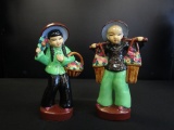 Japan - Boy & Girl Flower Basket figurines