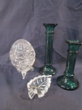 Lot of 4 Decorative Items, Incl. Italian Crystal