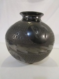 Mexican Black Pottery Vase by Benjamin Soto
