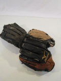 Lot of 3 Baseball Gloves