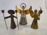 Lot of 3 Metal Angel Candle Holders