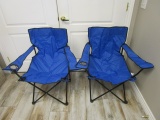 Lot of 2 Blue Portable Chairs