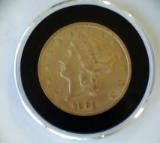 1891-S  $20 Liberty Head Double Eagle Gold Coin