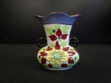 Hand painted floral vase
