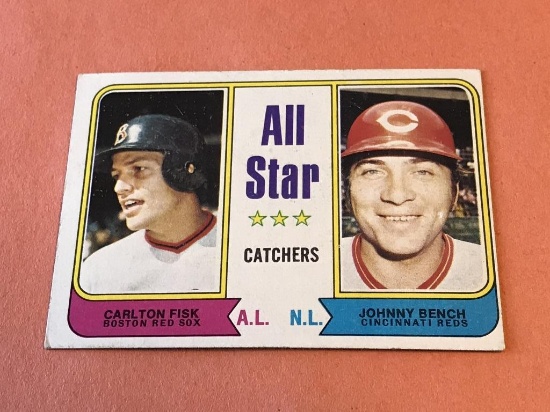 AS CATCHERS Fish & Bench 1973 Topps Baseball Card-