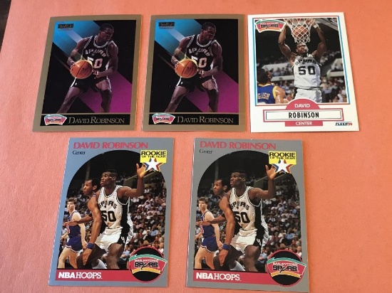 5 DAVID ROBINSON 1990 2nd Year Basketball Cards