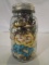 Large Vintage Mason Jar Filled w/ Jewelry