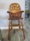 Vintage Wood High Chair w/ Kittens