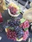 Large Lot of Decorative Grapes w/ Vintage Bowl