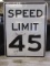 Speed Limit 45 Metal Street Sign
